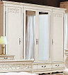 Шкаф четырёхдверный с зеркалами Оскар ММ-216-01/04 белая эмаль с тёмной патиной